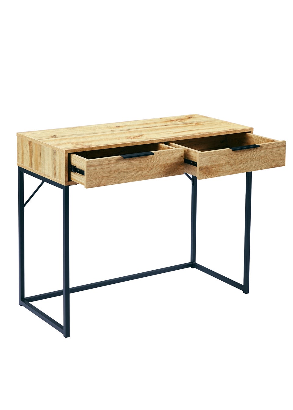 Julian Bowen Bali 2 Drawer Table in Light Oak (80 x 100 x 45cm)