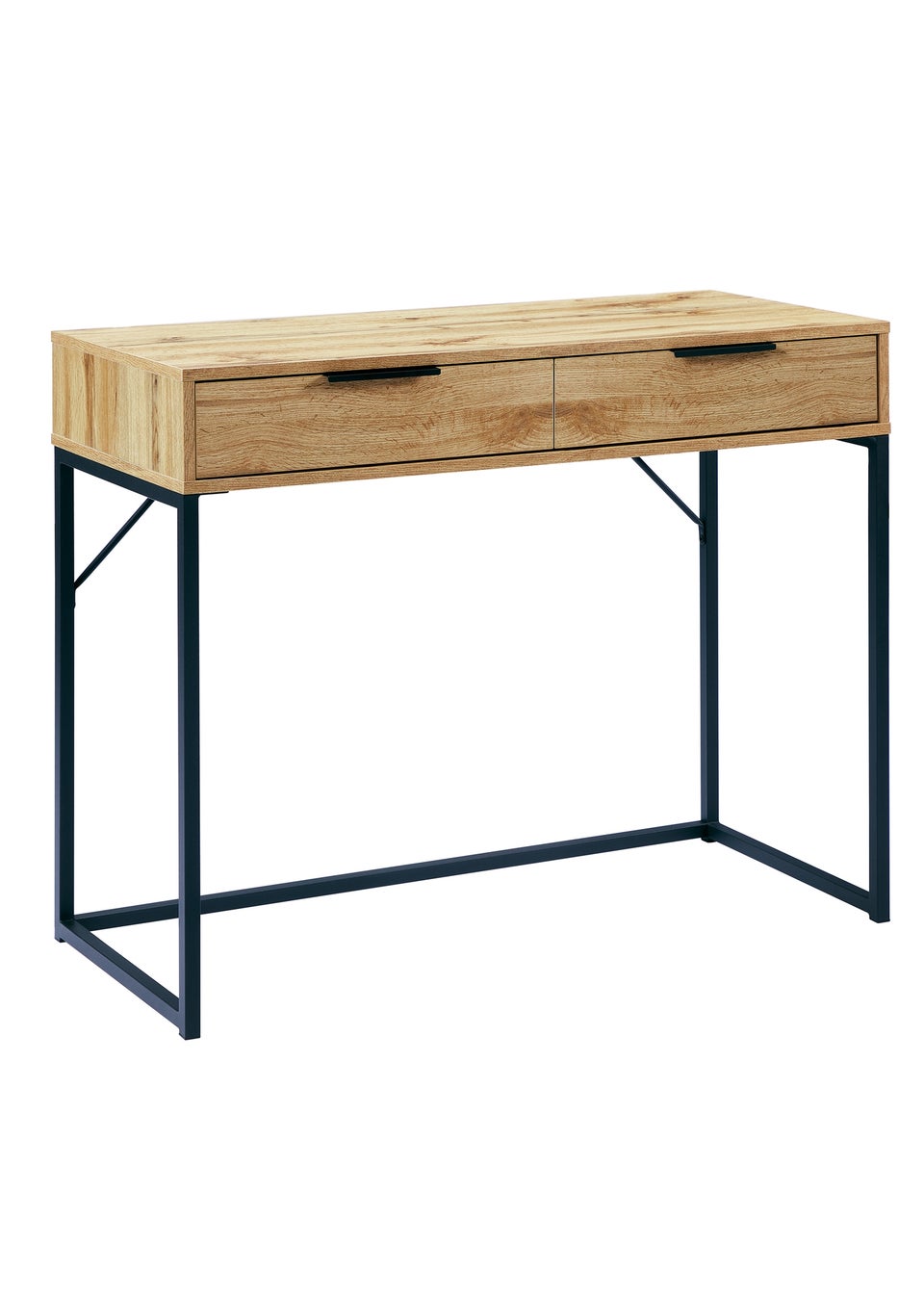 Julian Bowen Bali 2 Drawer Table in Light Oak (80 x 100 x 45cm)