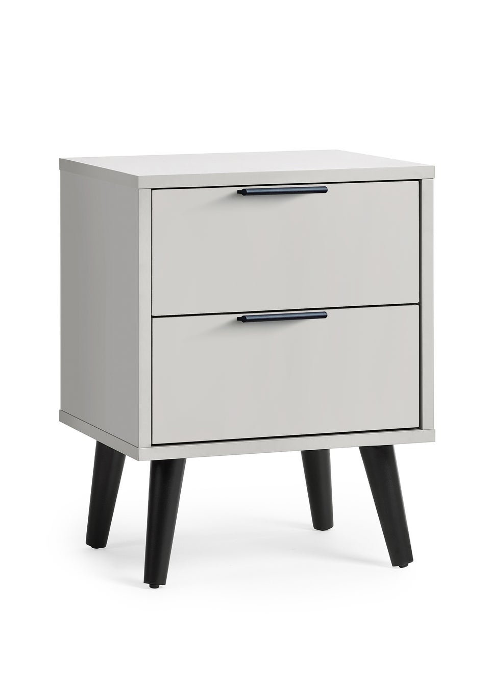Julian Bowen Alba 2 Drawer Bedside in Silk Grey (58 x 45 x 40cm)