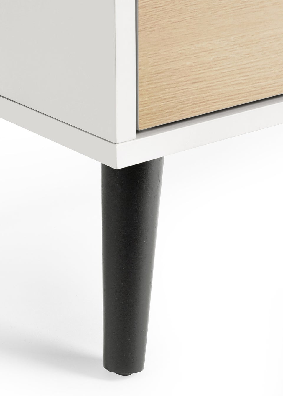 Julian Bowen Alba 2 Drawer Bedside in White and Oak (58 x 45 x 40cm)