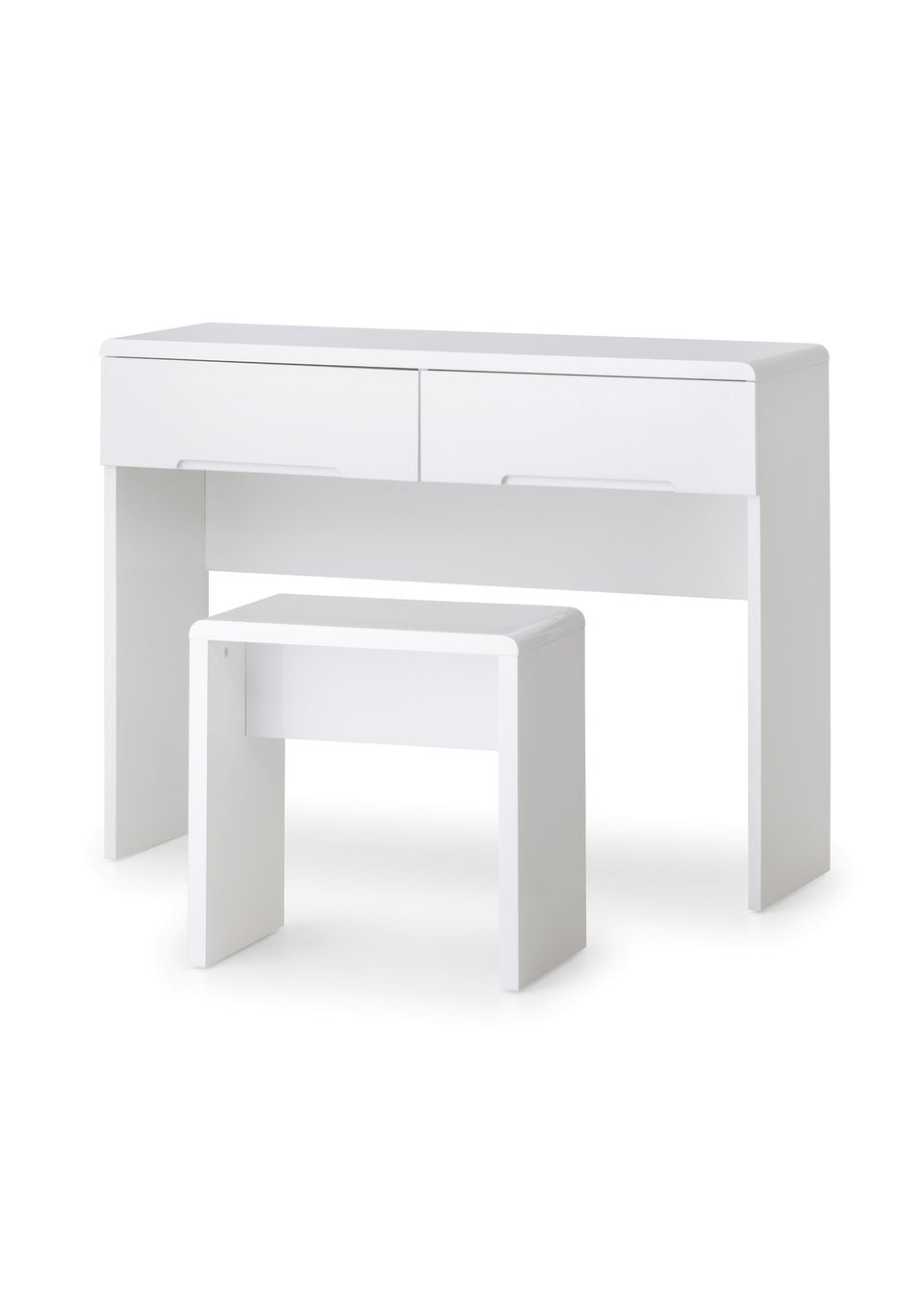 Julian Bowen White Manhattan Dressing Table With 2 Drawers (77 x 100 x 35cm)