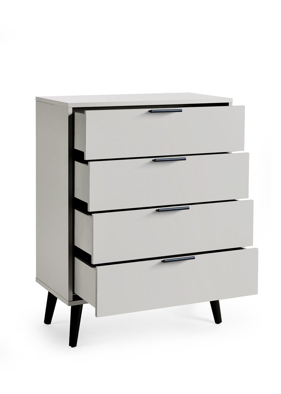 Julian Bowen Alba 4 Drawer Wide Chest in Silk Grey (100.5 x 78 x 40cm)