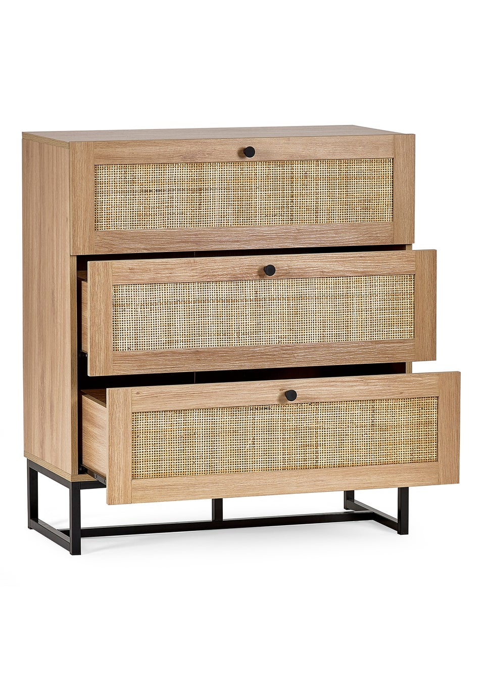 Julian Bowen Padstow 3 Drawer Chest in Brown (90 x 80 x 40cm)