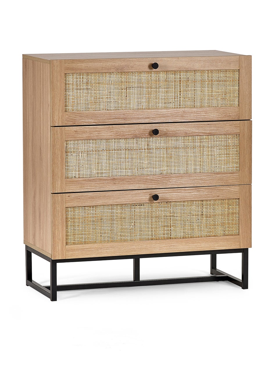 Julian Bowen Padstow 3 Drawer Chest in Brown (90 x 80 x 40cm)