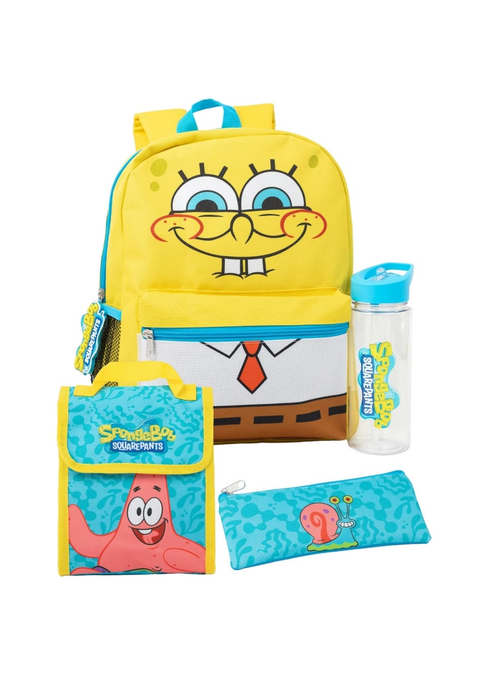 SpongeBob SquarePants Yellow Logo Backpack Set 36 x 26 x 10cm Matalan