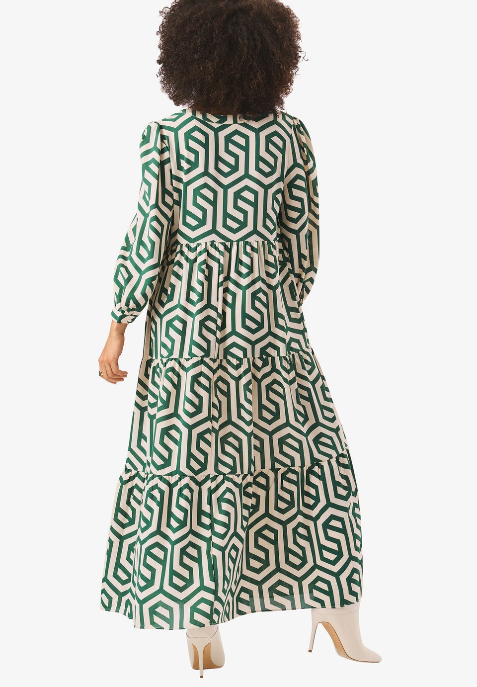 Gini London Green Long Sleeve Maxi Dress