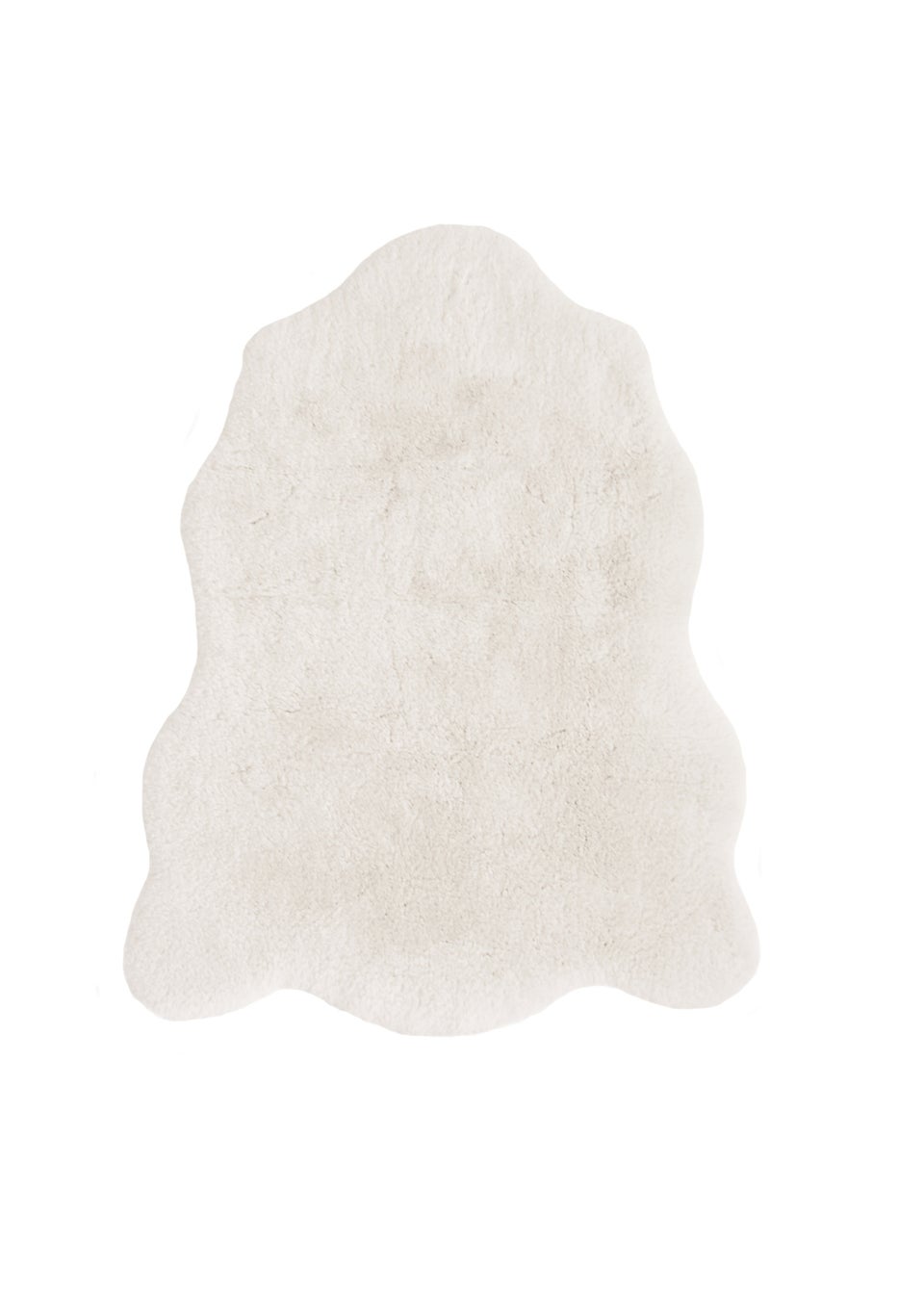 Homemaker Ivory Luxury Fur Single Rug