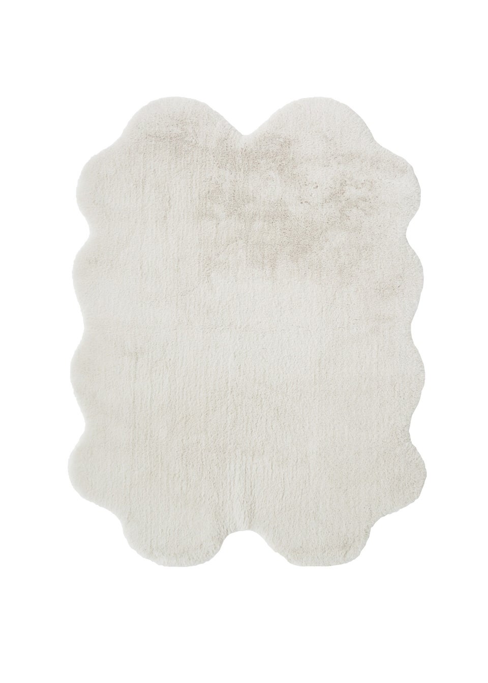 Homemaker Ivory Luxury Fur Quad Rug