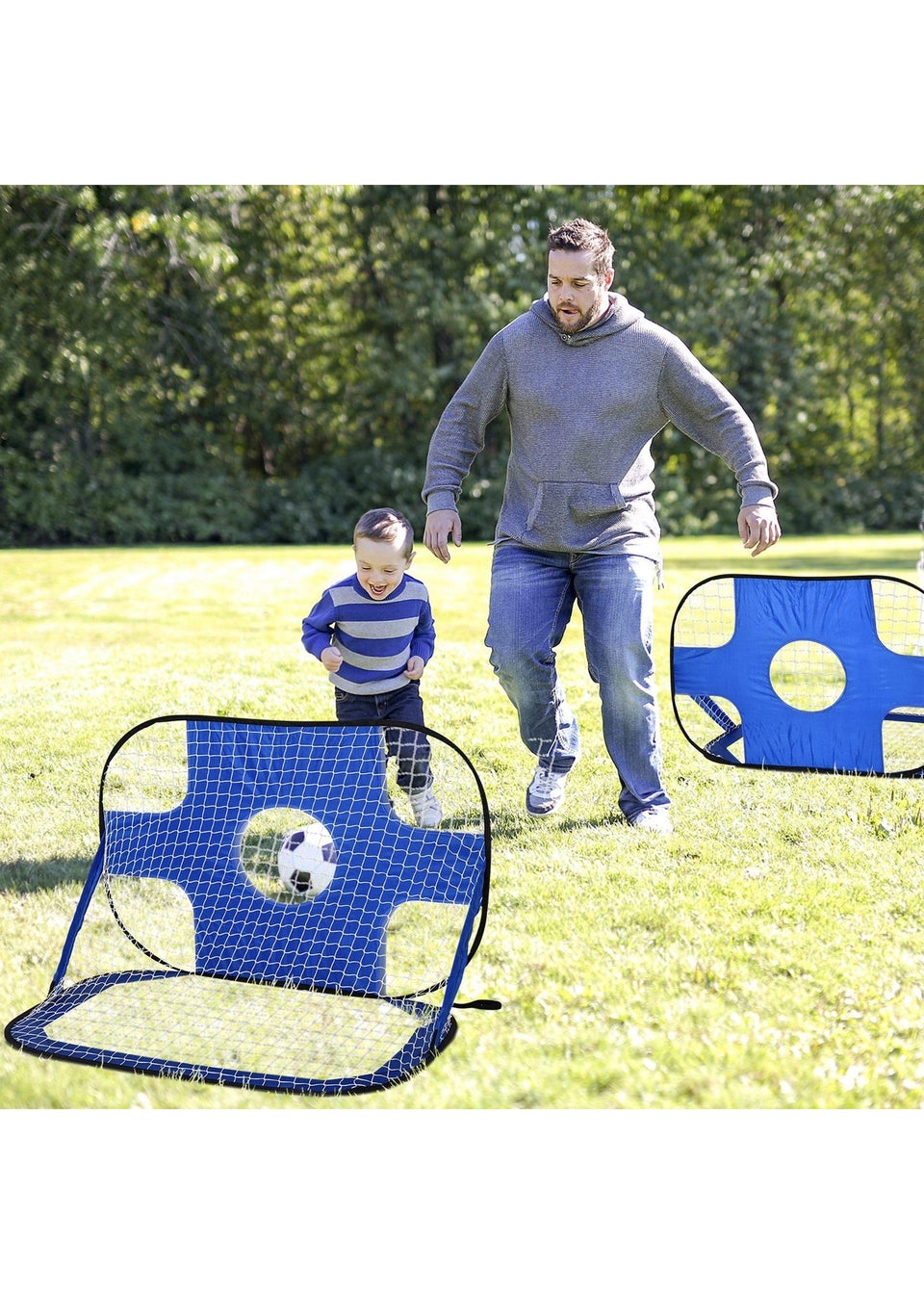 HOMCOM 2 in 1 Pop Up Football Net