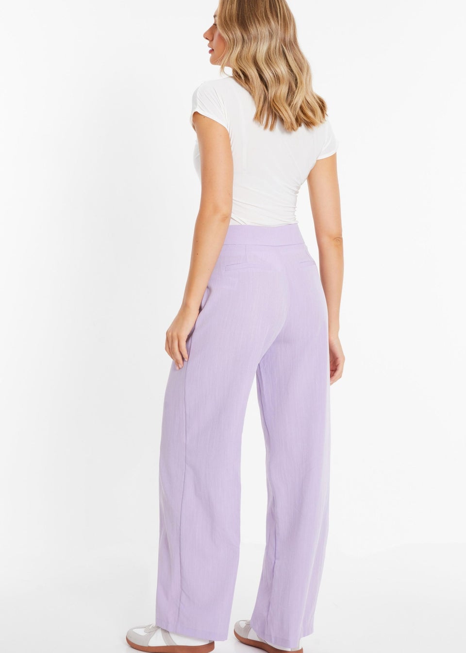 Quiz Purple Linen Palazzo Trousers