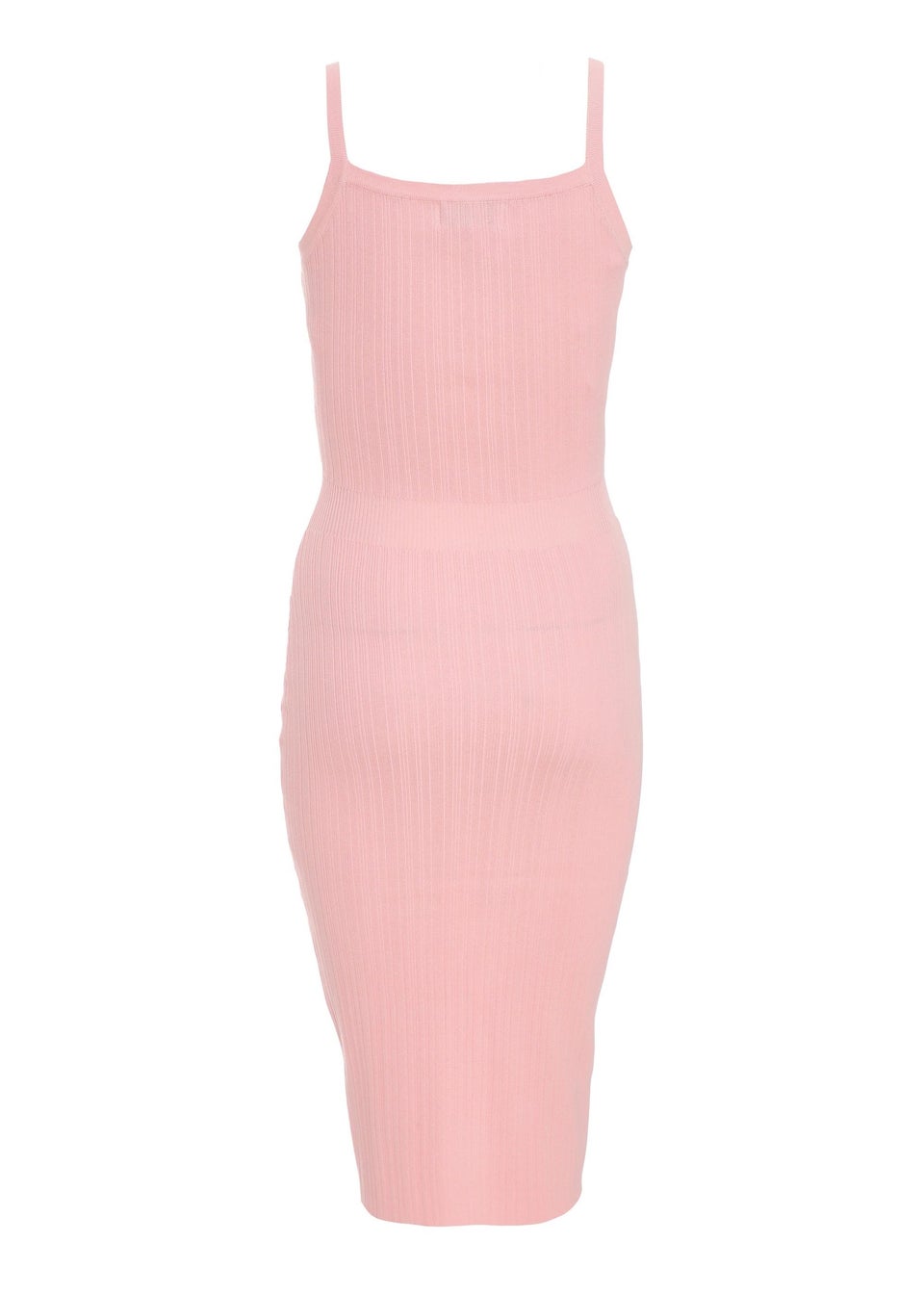 Quiz Pink Knitted Button Front Midi Dress