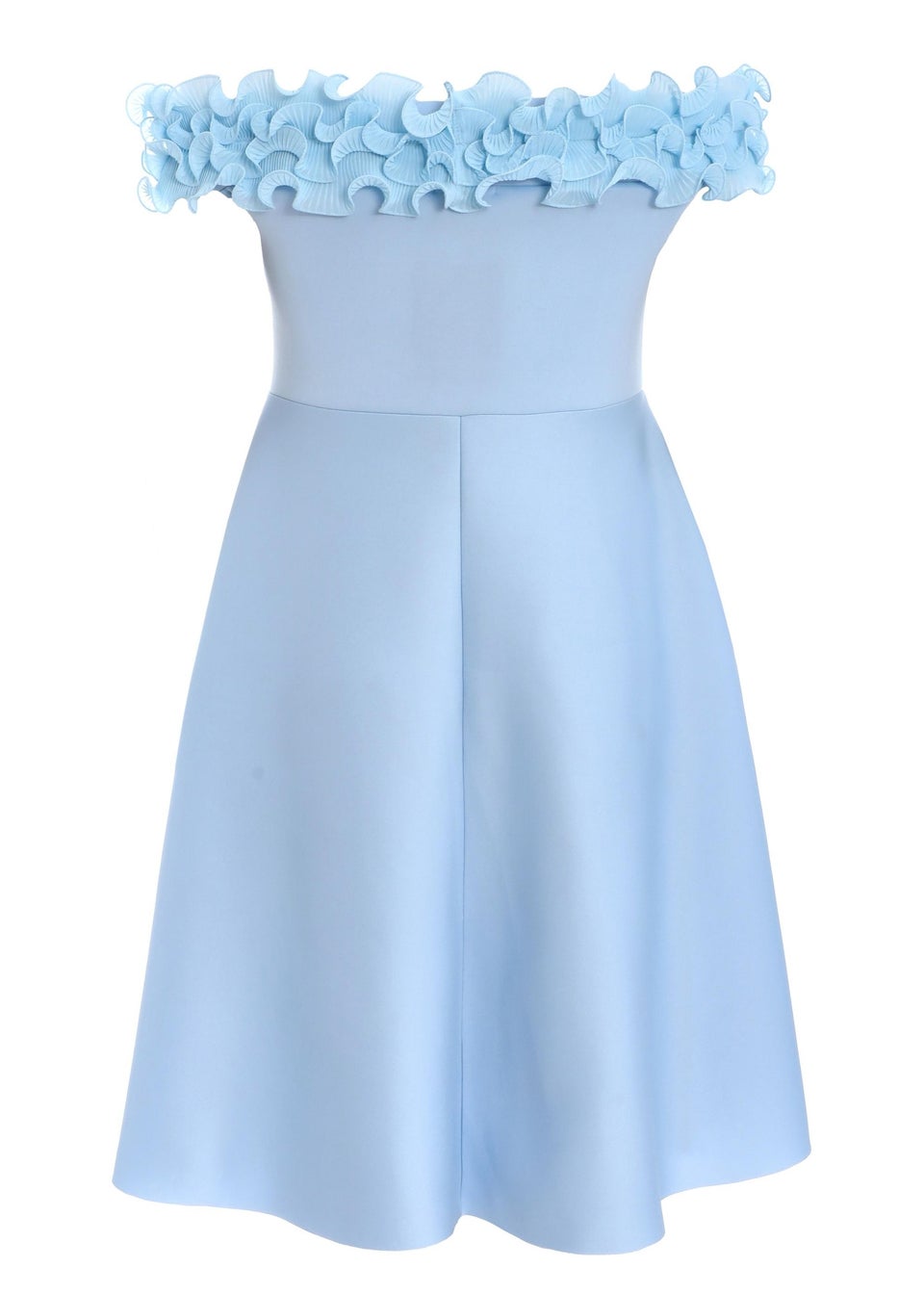 Quiz Blue Curve Bardot Ruffle Skater Midi Dress