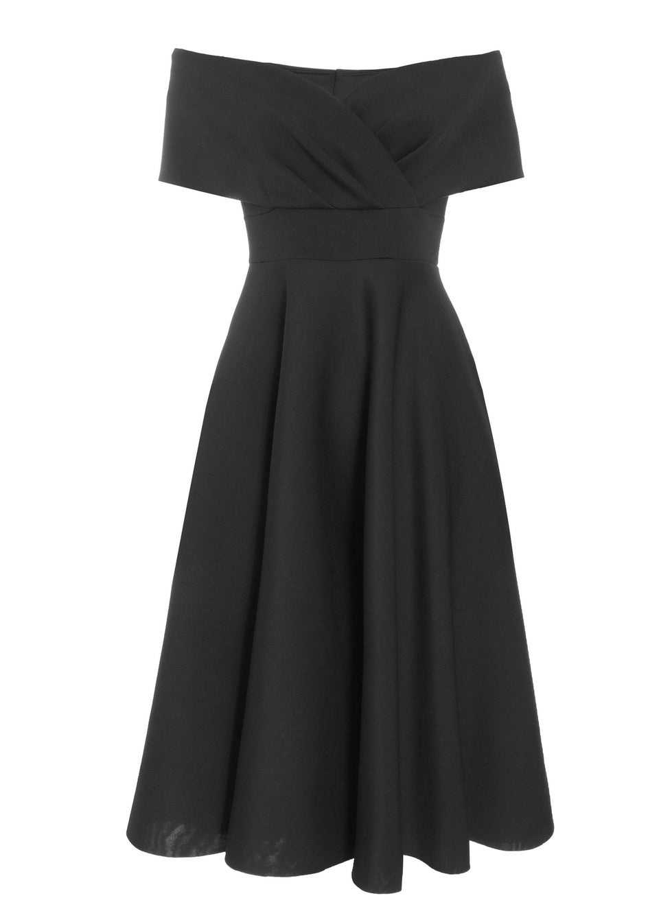 Quiz Black Bardot Skater Midi Dress