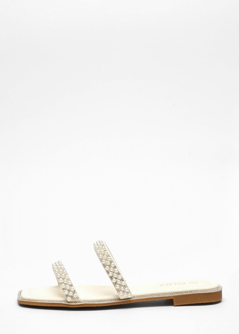 Quiz White Bridal Flat Sandals