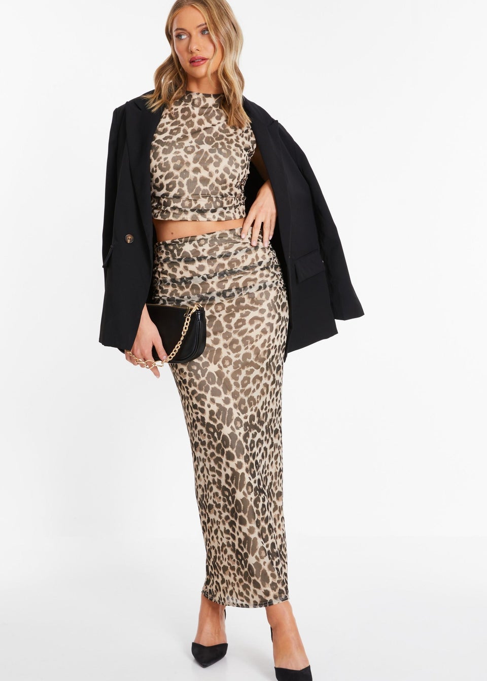 Cheetah midi skirt quiz sales