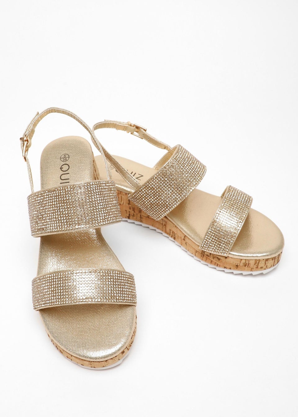 Gold low wedges deals