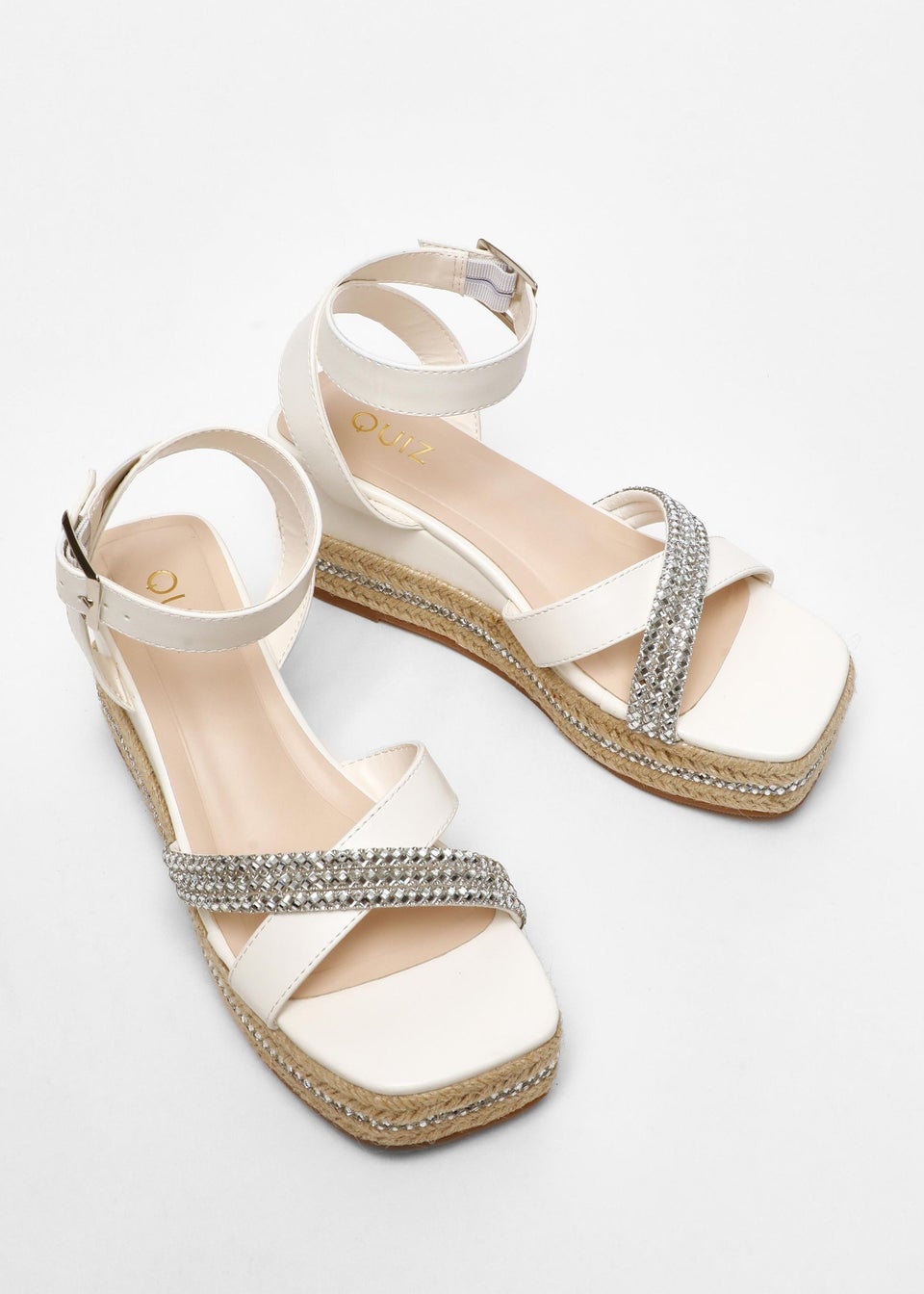 Quiz white wedges new arrivals