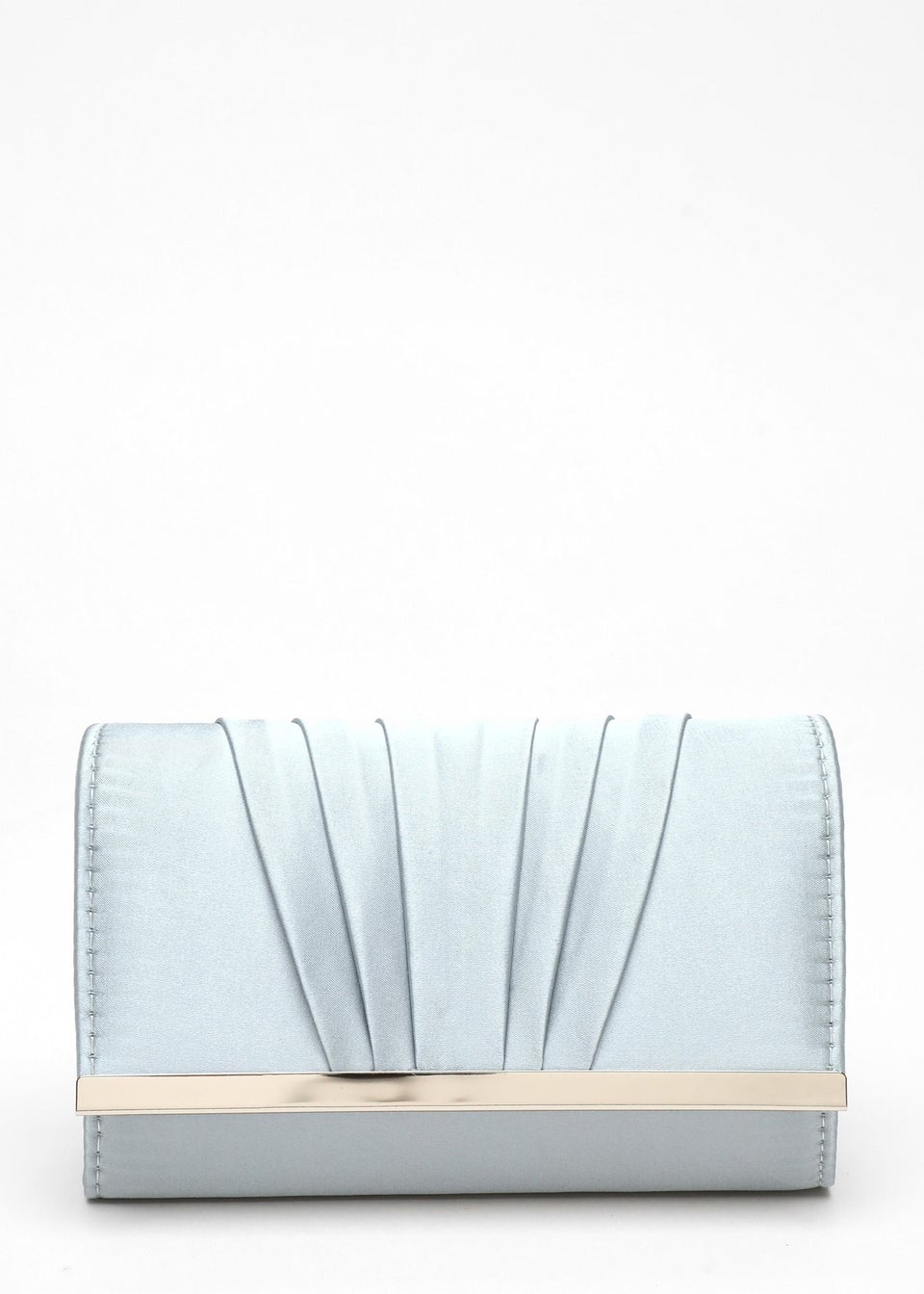 Quiz Blue Satin Pleated Clutch Bag