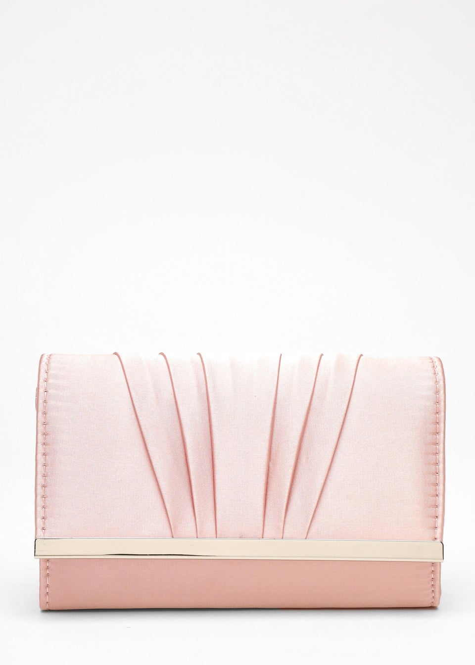Quiz Pink Satin Pleated Clutch Bag Matalan