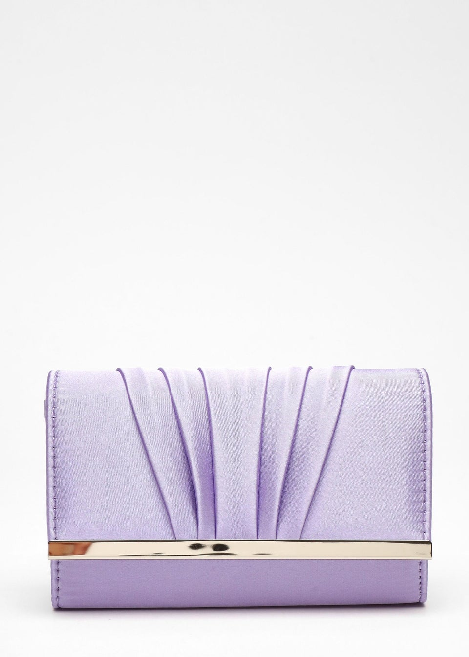 Quiz Lilac Satin Pleated Clutch Bag