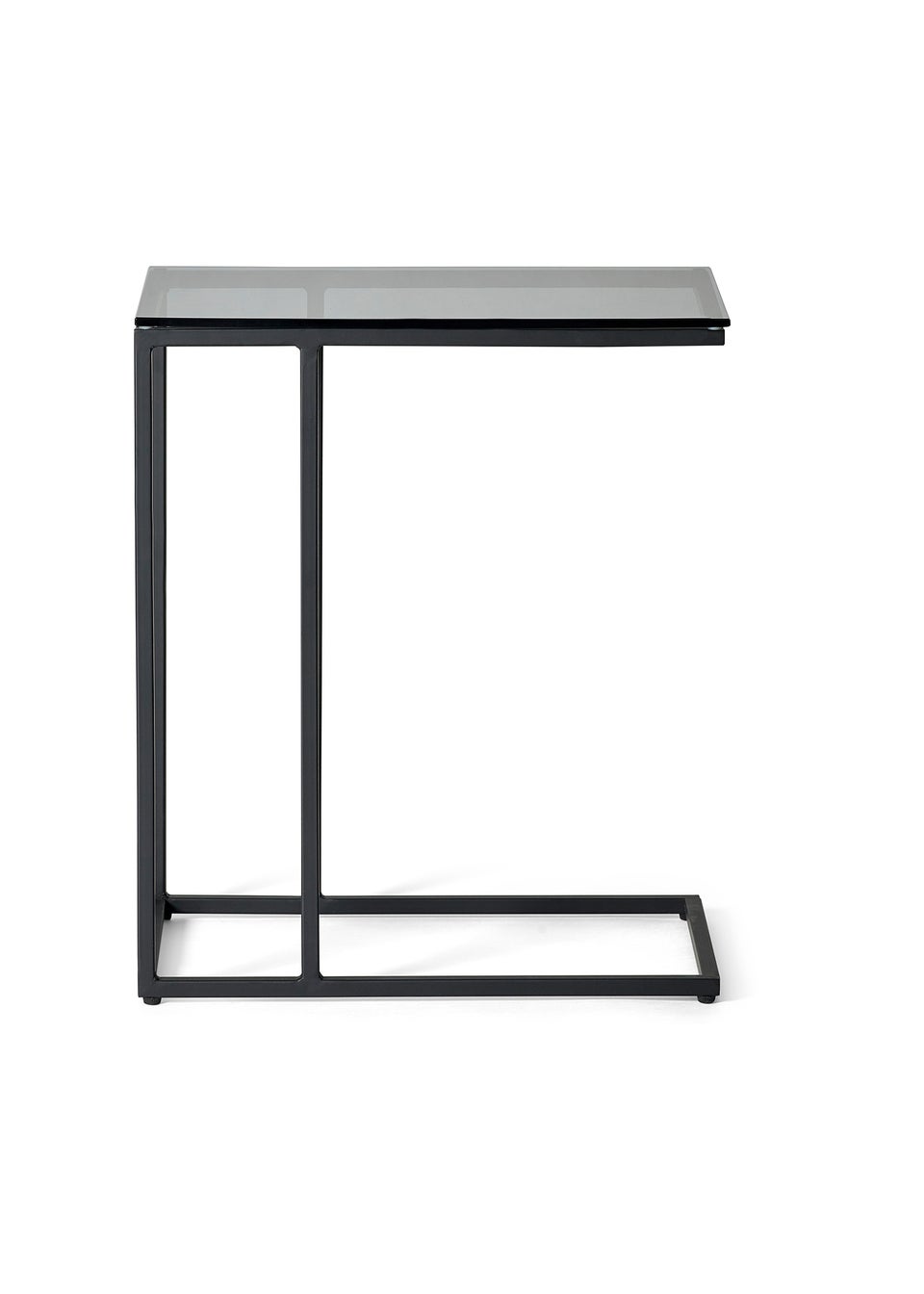 Julian Bowen Black Chicago Drinks Table Smoked Glass (60 x 30 x 50cm)