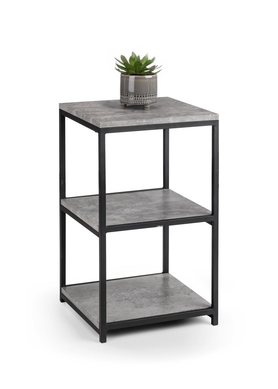Julian Bowen Black Staten Tall Narrow Side Table (60 x 35 x 35cm)