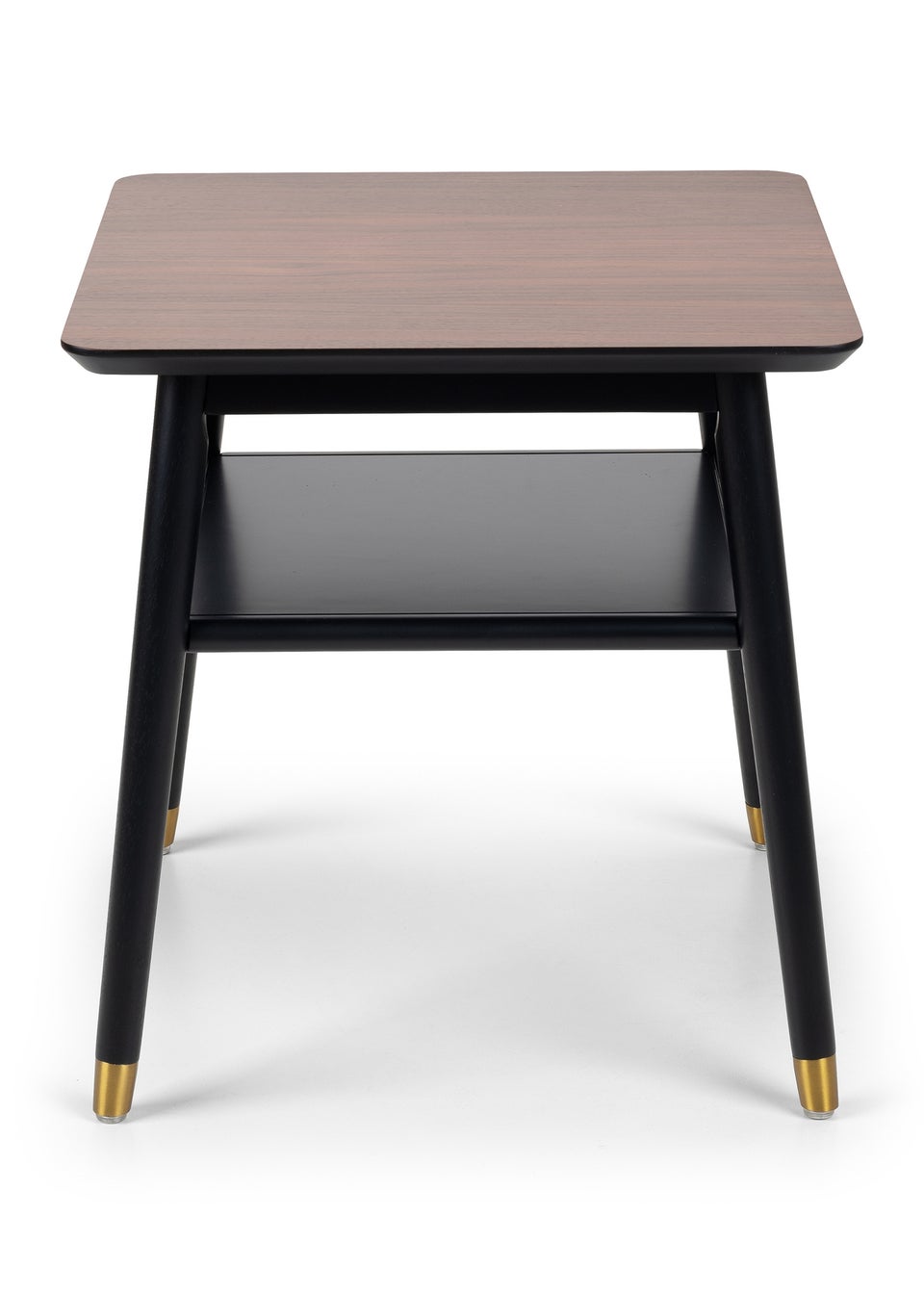 Julian Bowen Walnut Findlay Lamp Table With Shelf (45 x 45 x 45cm)