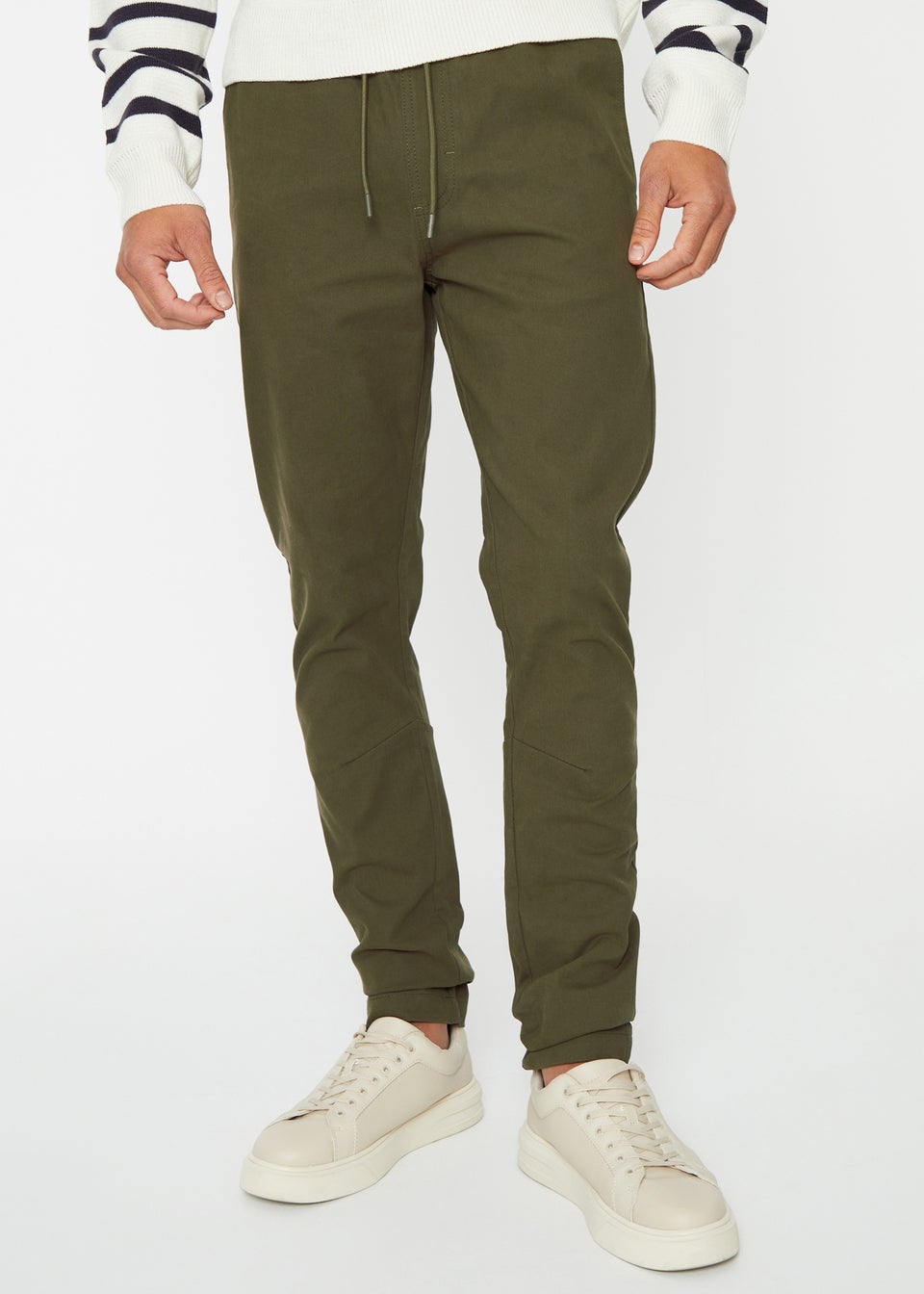 Threadbare Khaki Slim Fit Pull On Chino Trousers Matalan