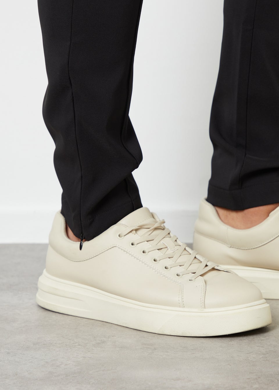 Threadbare Black Luxe Pull-On Seam Detail Stretch Trousers