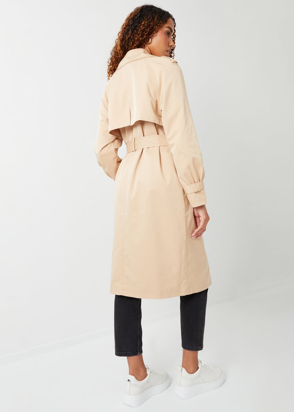 Threadbare Stone Richie Raglan Sleeve Trench Coat