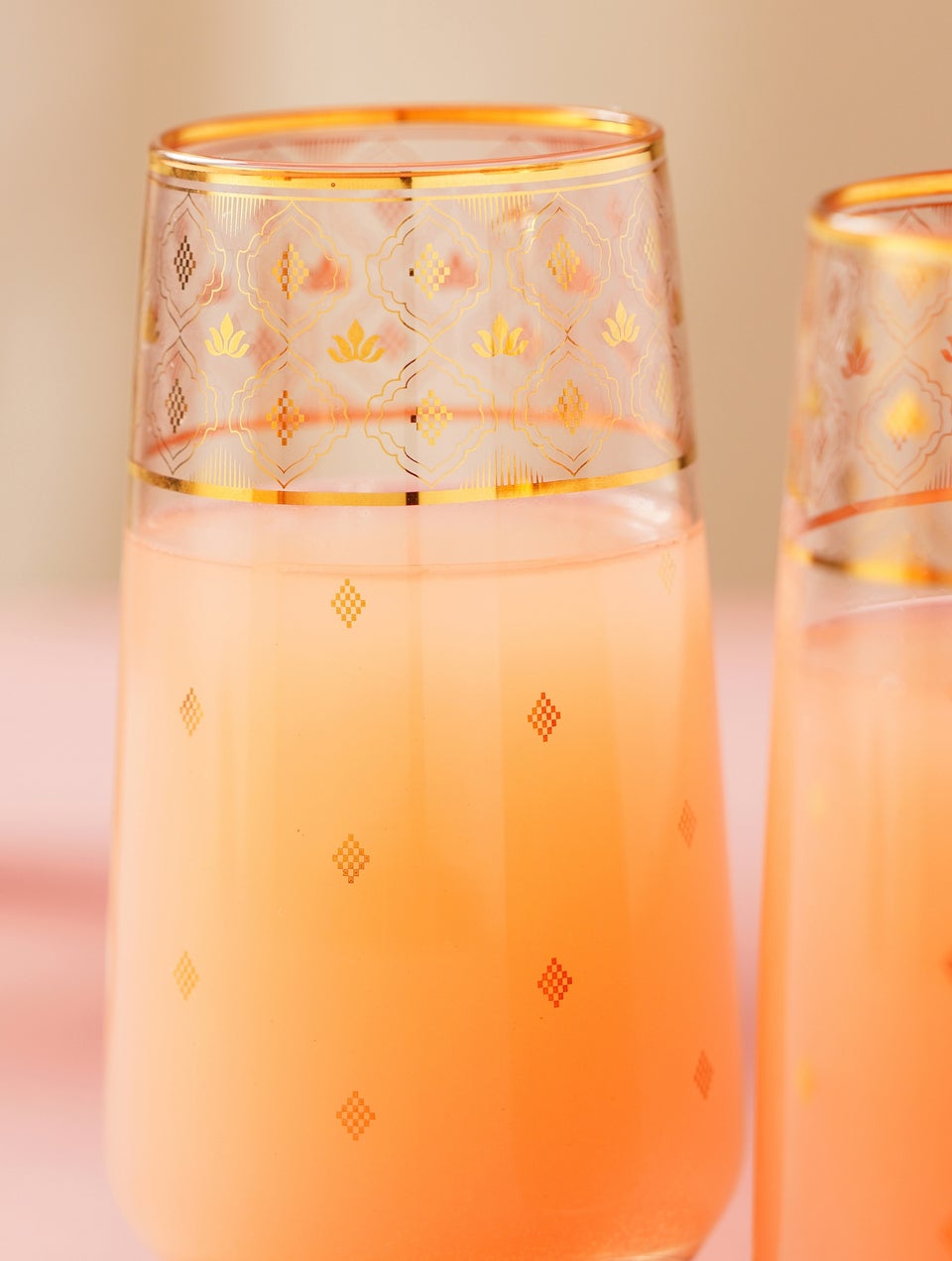 Multicolour Printed Tall Glasses In A Gift Box (Set Of 2)