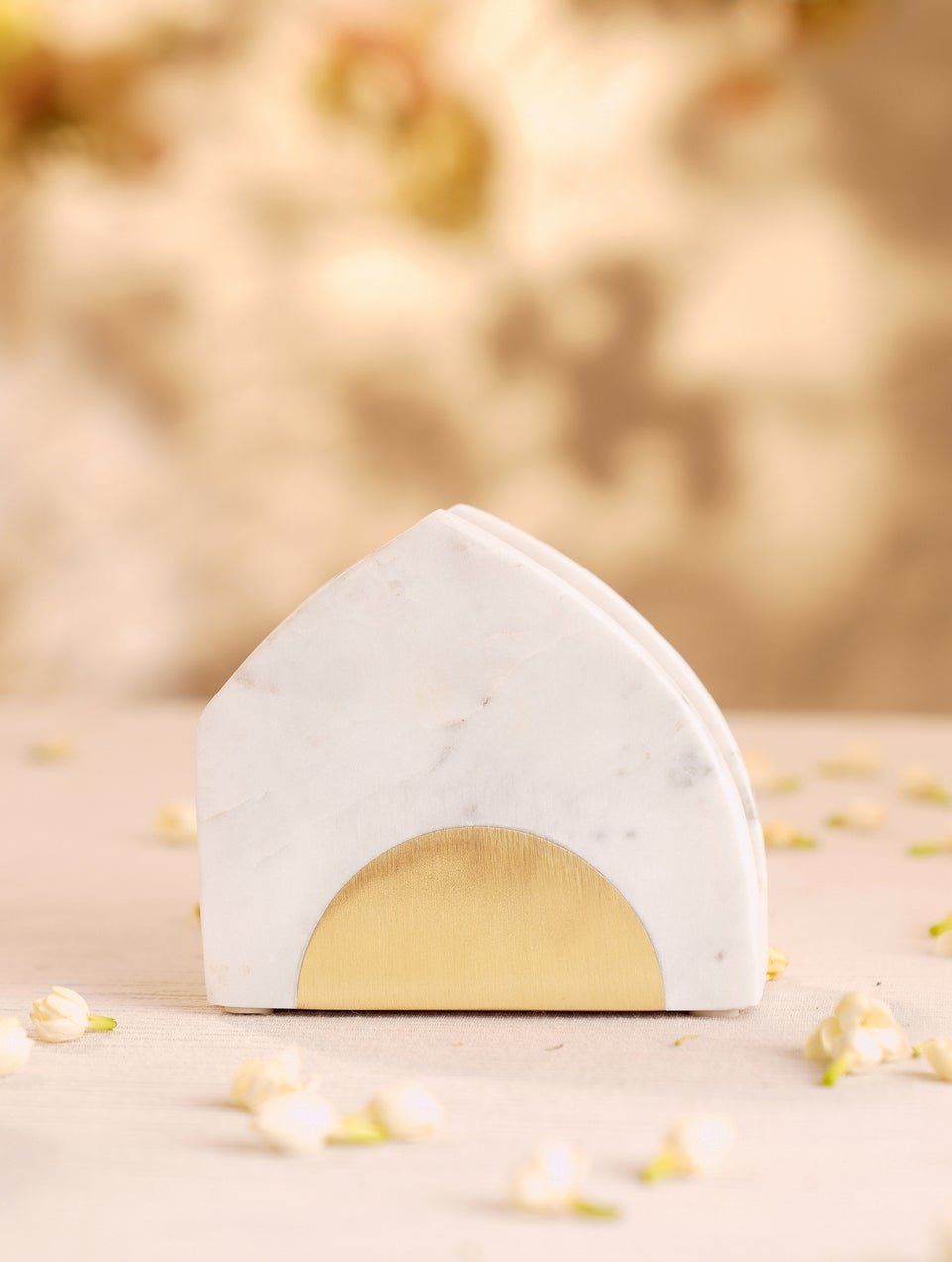 White Marble Bookend Napkin Holder