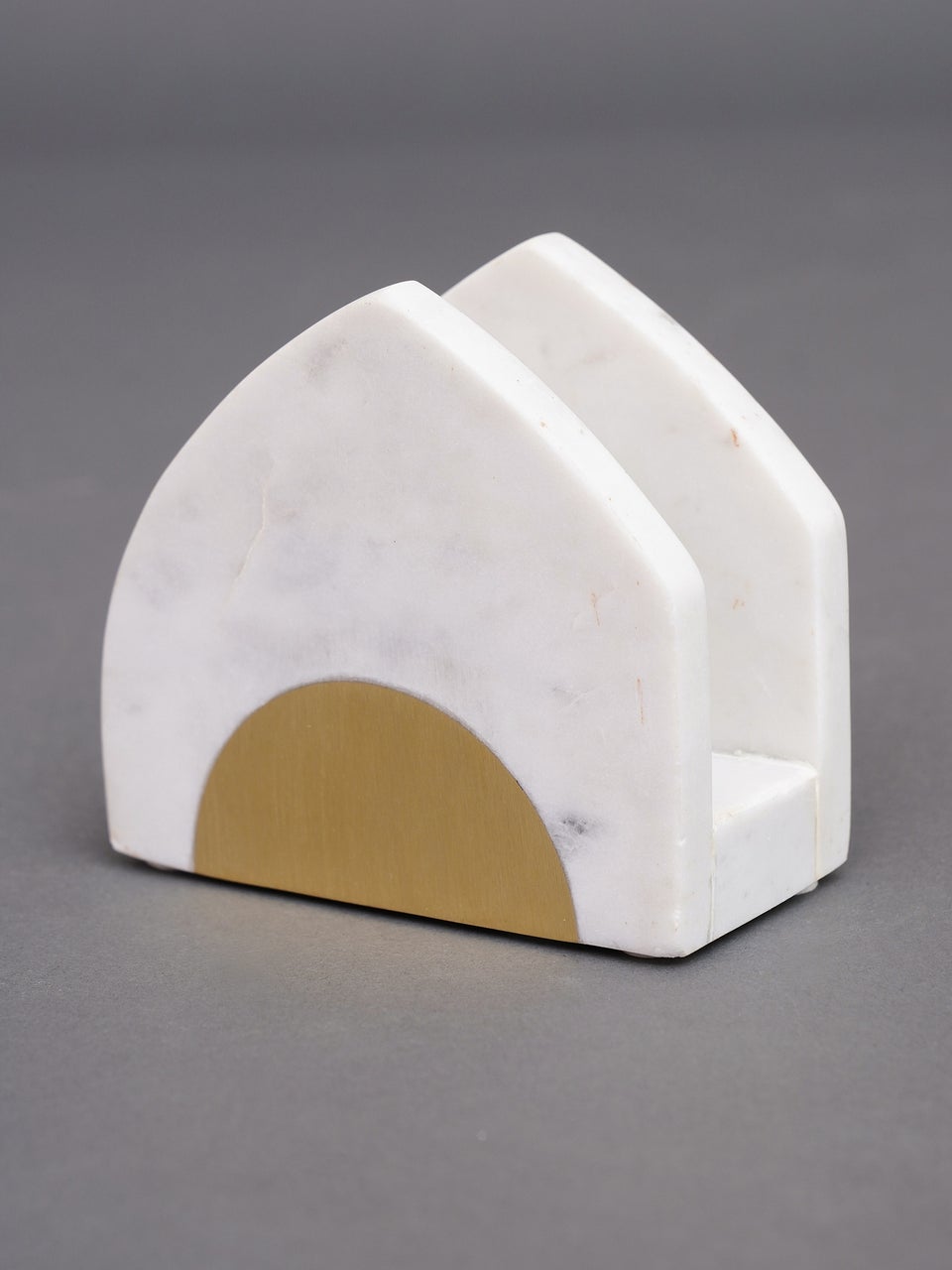White Marble Bookend Napkin Holder