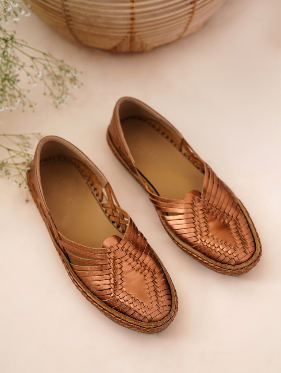 Women Copper Textured Shoes