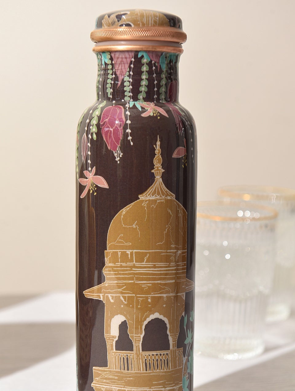 Purple Printed Copper Bottle