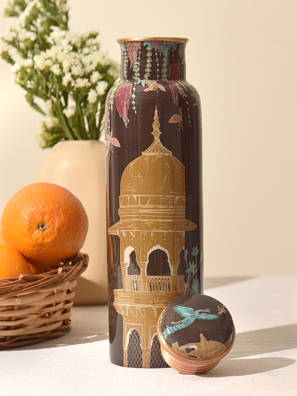 Purple Printed Copper Bottle