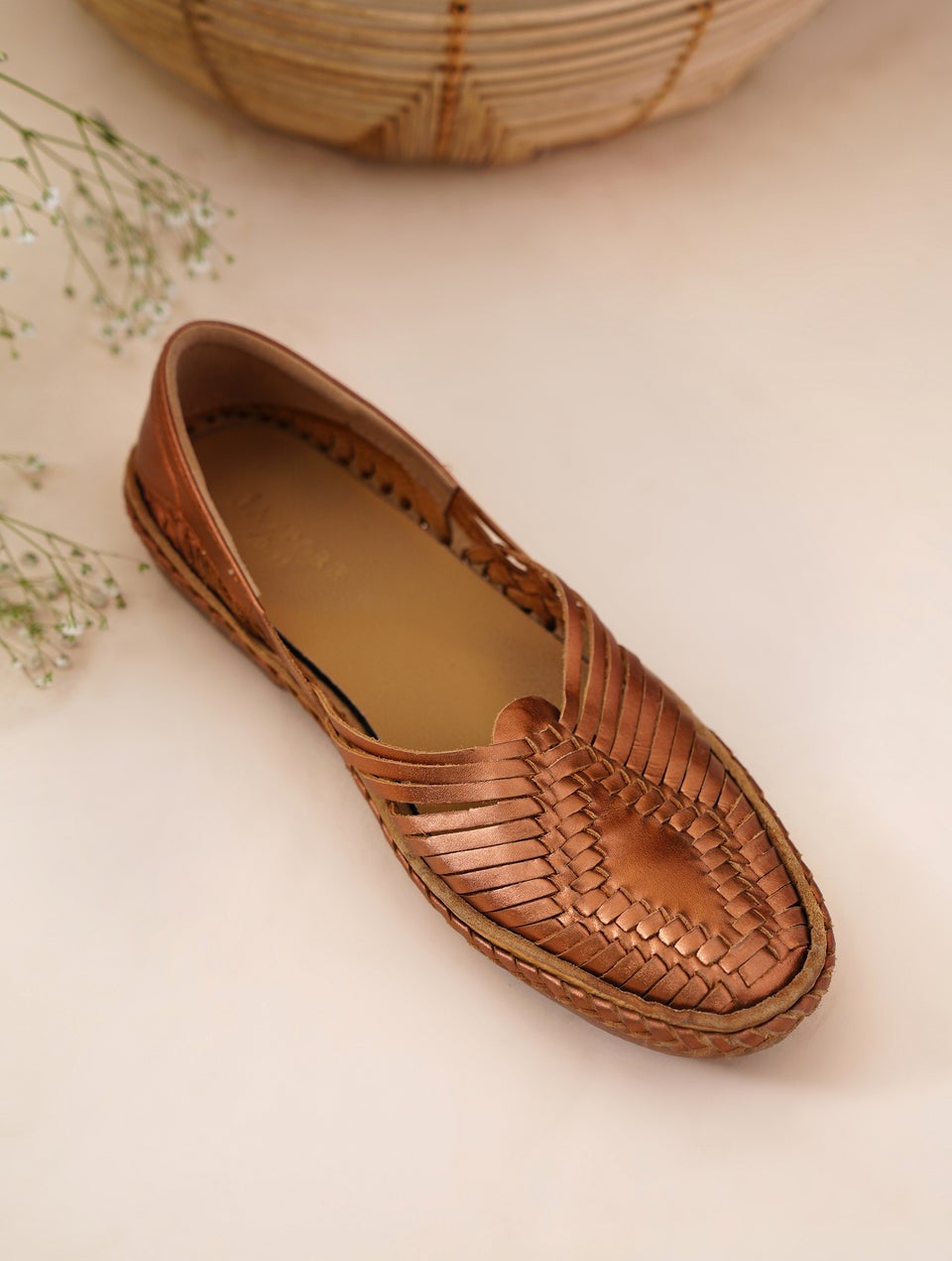 Women Copper Textured Shoes - EU-36