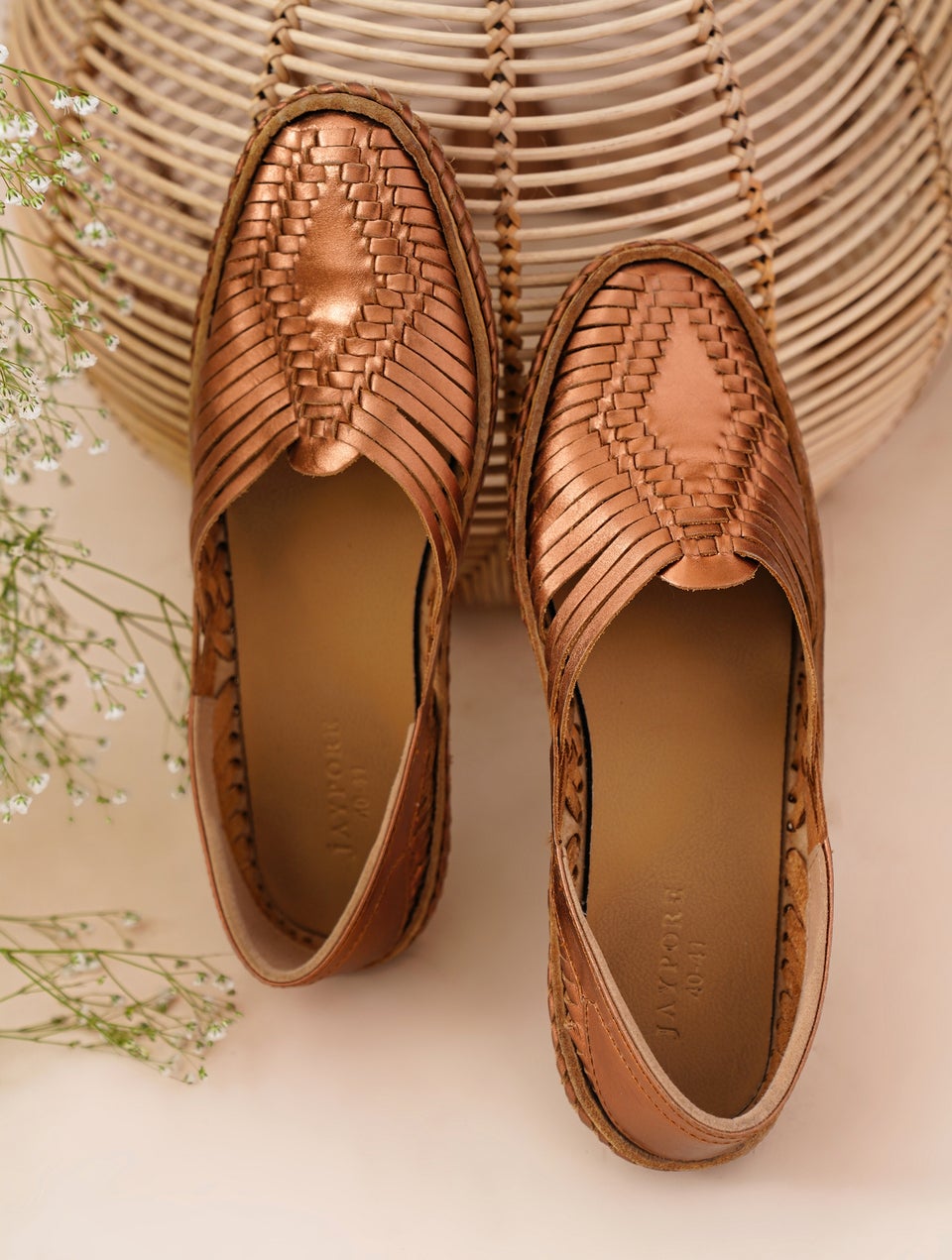 Women Copper Textured Shoes - EU-36
