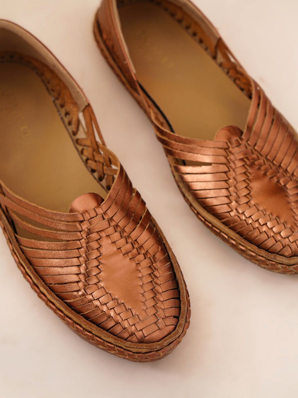 Women Copper Textured Shoes - EU-36