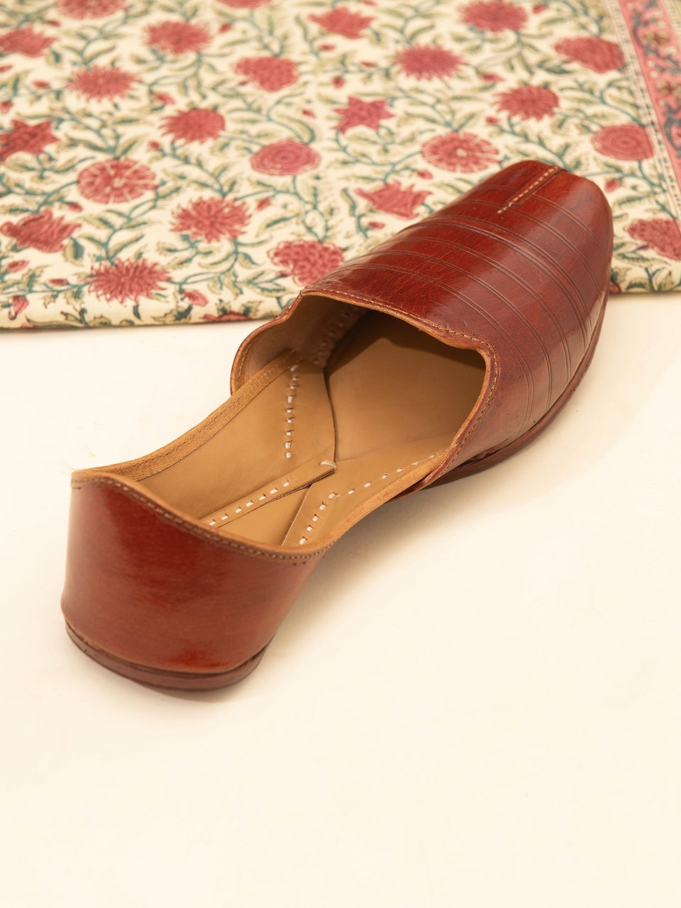 Men Brown Embroidered Mojris & Juttis - 7