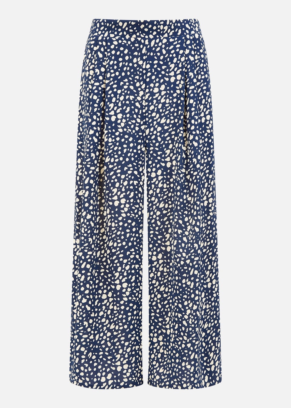 Yumi Navy Dash Print Culotte Trousers