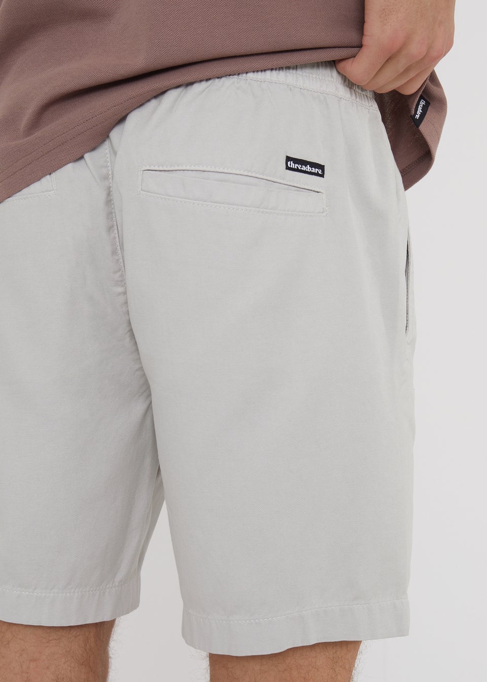 Threadbare White Cotton Lyocell Jogger Style Shorts