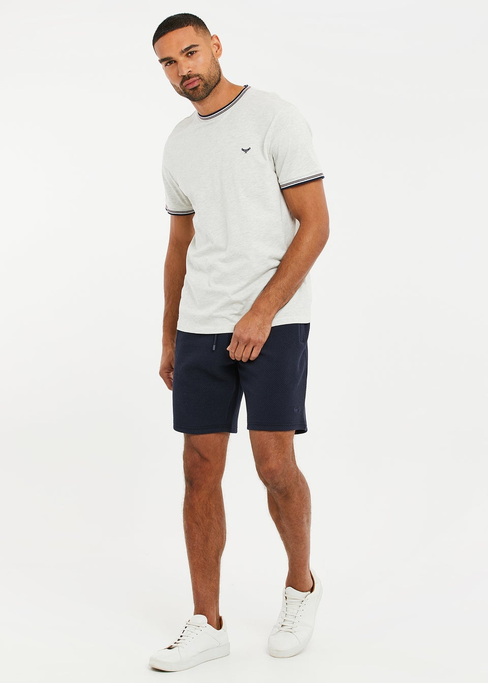 Threadbare Navy Waffle Textured Sweat Shorts