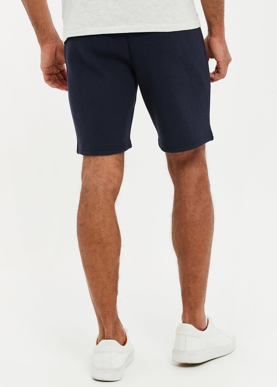 Threadbare Navy Waffle Textured Sweat Shorts