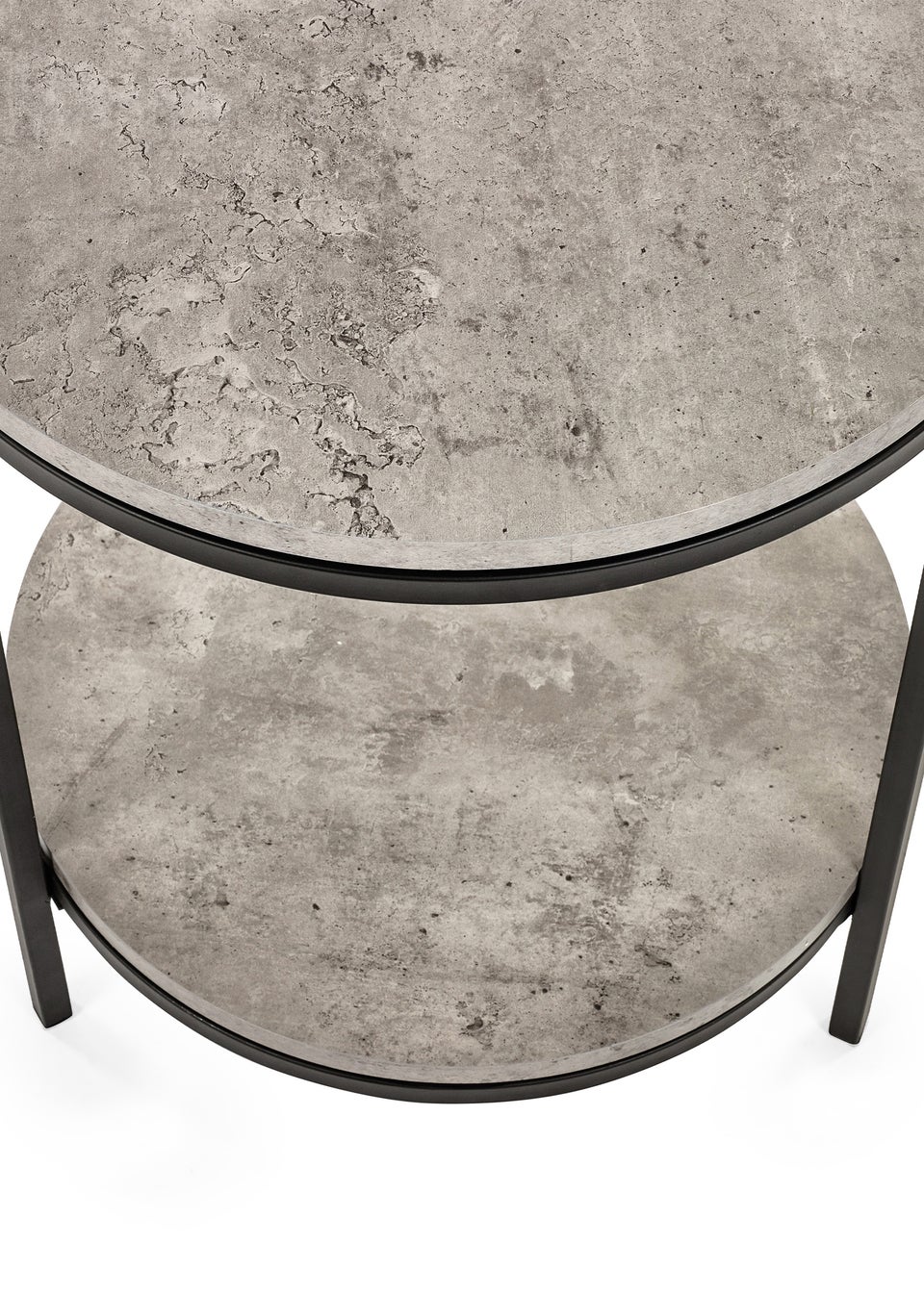 Julian Bowen Black Staten Circular Lamp Table With Shelf  (56 x 45 x 45cm)