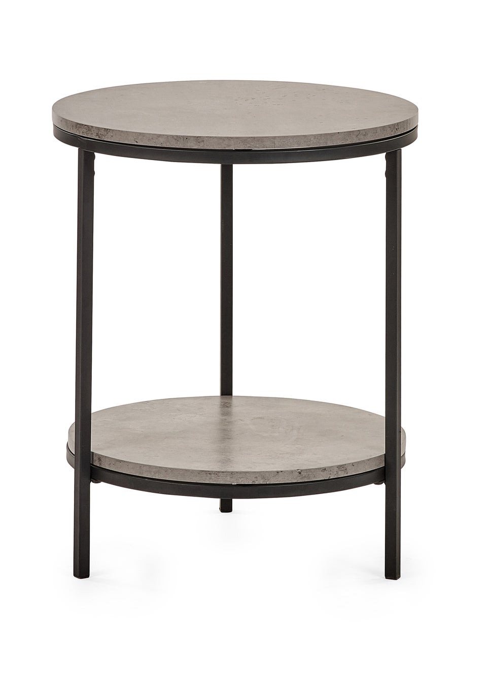 Julian Bowen Black Staten Circular Lamp Table With Shelf  (56 x 45 x 45cm)