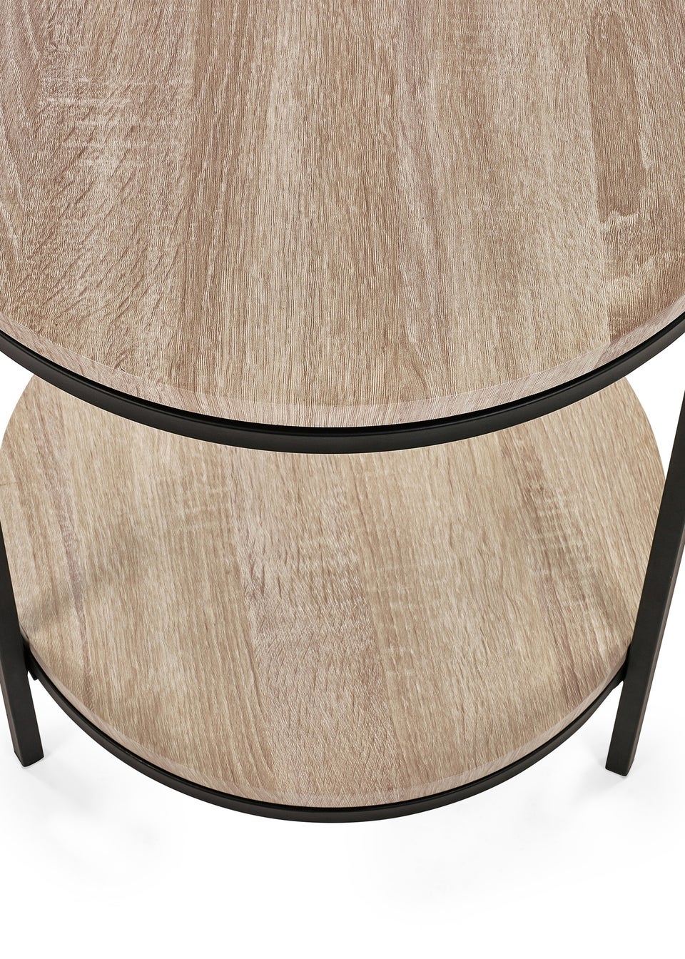Julian Bowen Brown Tribeca Circular Lamp Table With Shelf (56 x 45 x 45cm)