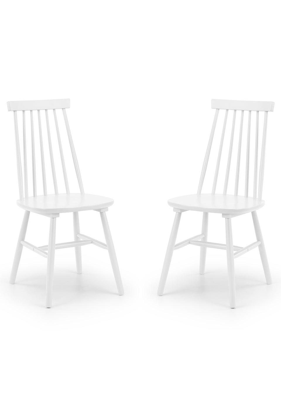 Julian Bowen White Spindle Back Dining Chairs Set of 2  (92.5 x 44 x 53cm)
