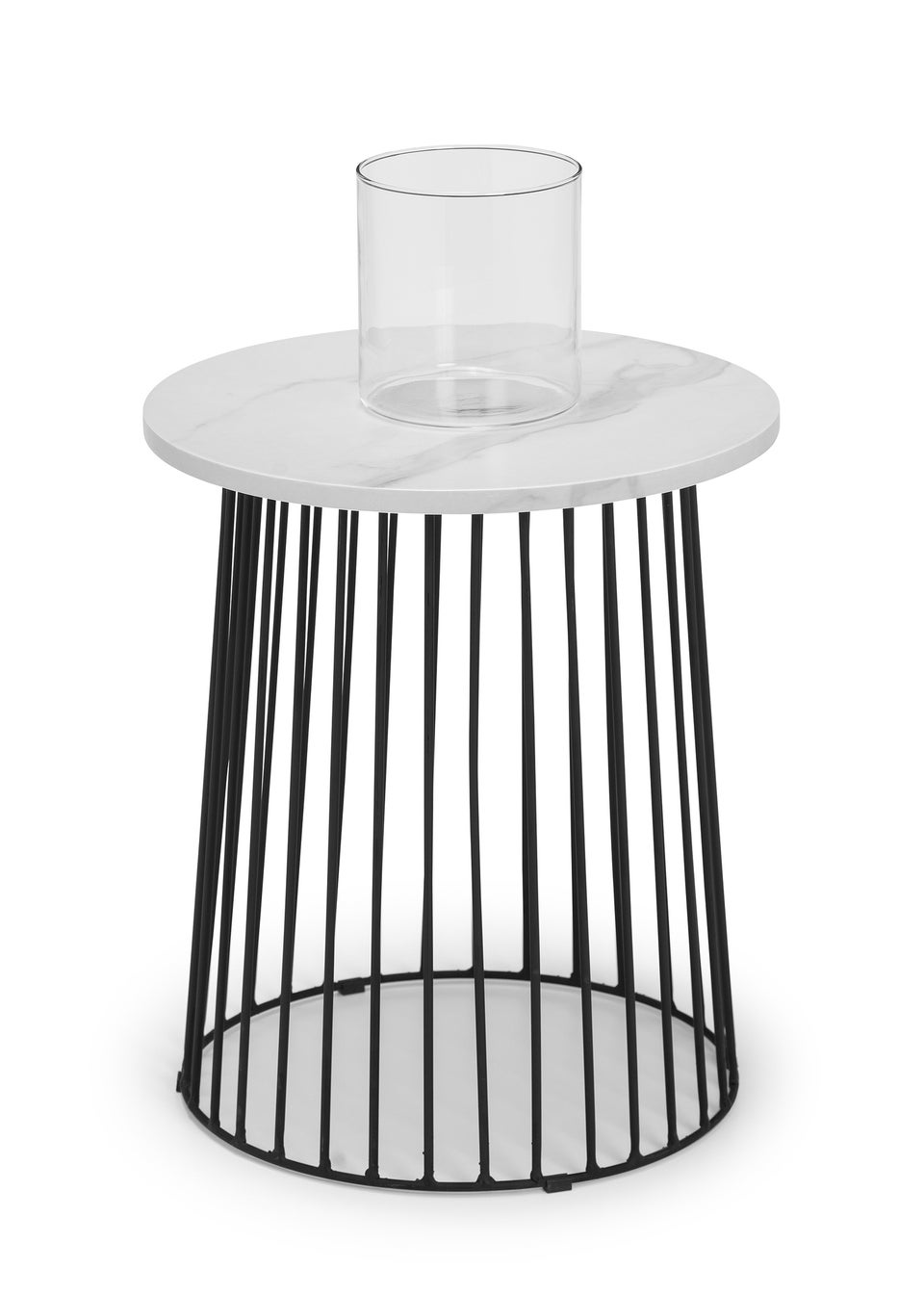 Julian Bowen Marble Broadway Round Lamp Table (46 x 40 x 40cm)