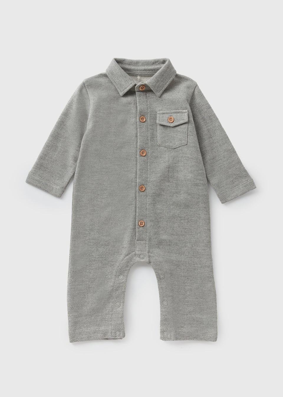 Baby Grey Polo Romper Newborn 23mths Matalan